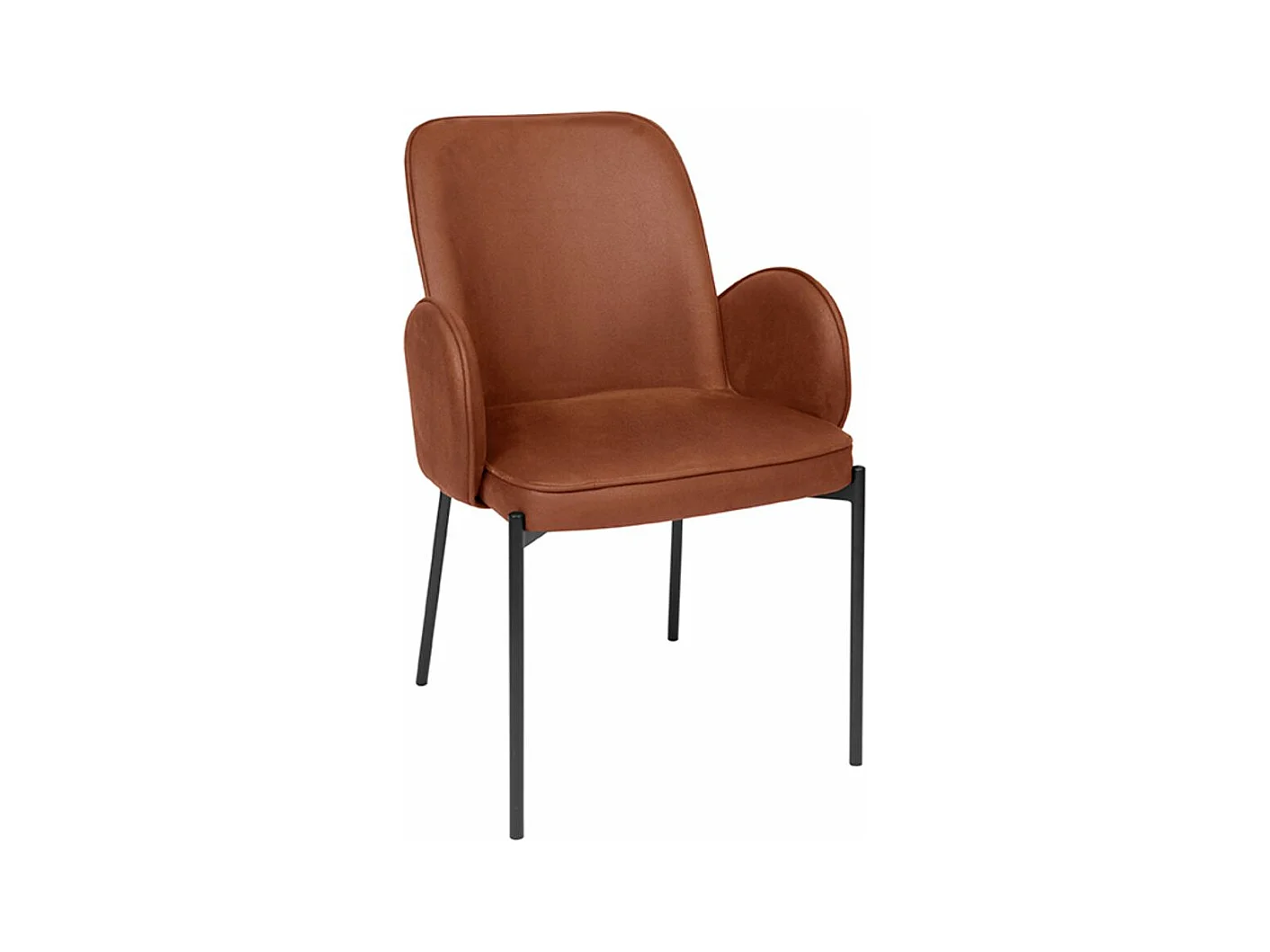 Chaise de salle à manger Jari - 55x60x86cm - Cognac - lot de 2