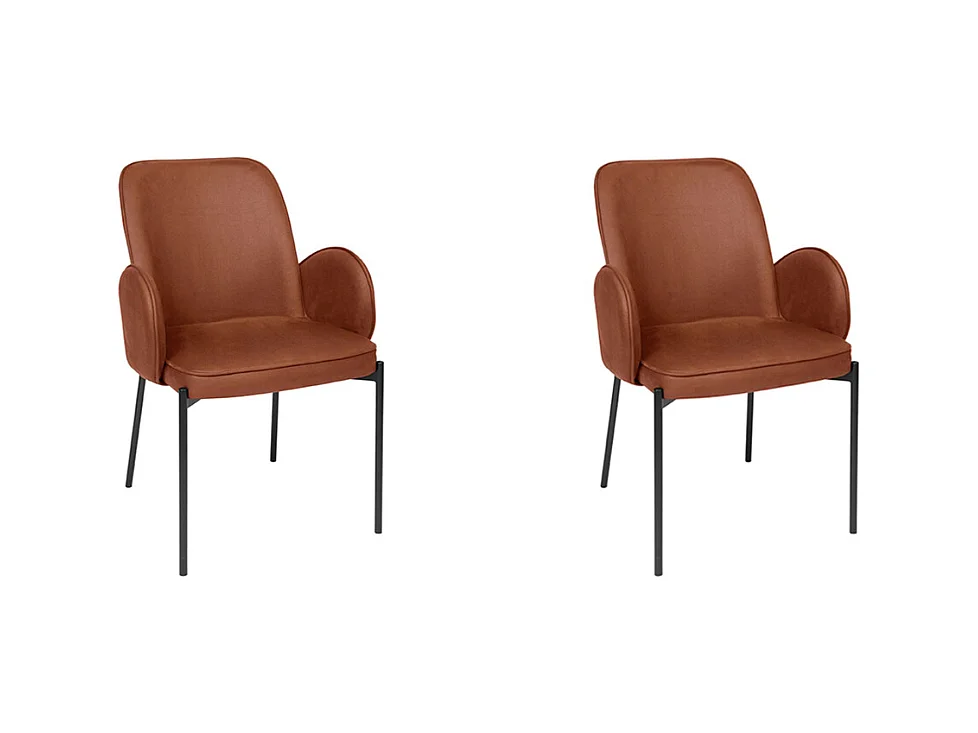 Chaise de salle à manger Jari - 55x60x86cm - Cognac - lot de 2