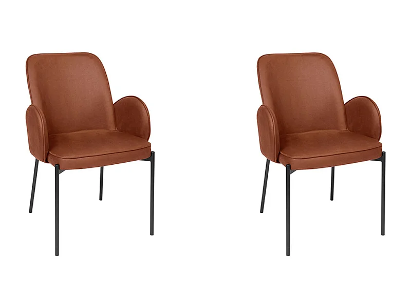 Chaise de salle à manger Jari - 55x60x86cm - Cognac - lot de 2