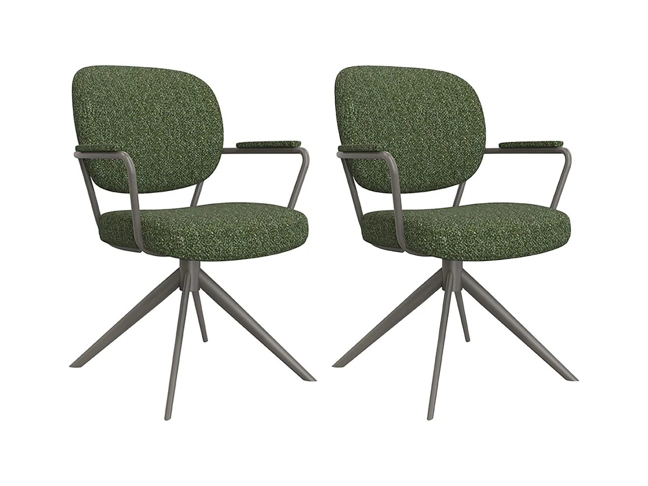 Chaise de salle à manger Basel - Forest - Boucle - lot de 2