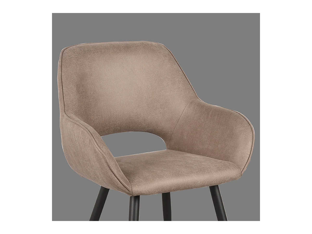 Eetkamerstoel Fer - Taupe - Micro Suede - set van 2