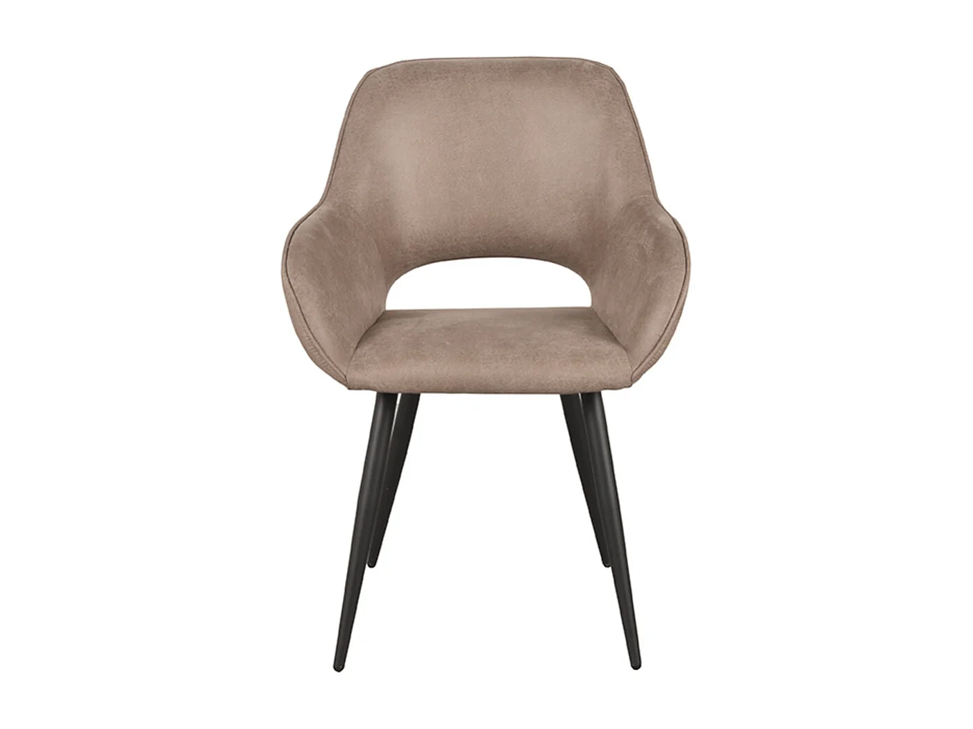 Chaise de salle à manger Fer - Taupe - Micro Suede - lot de 2