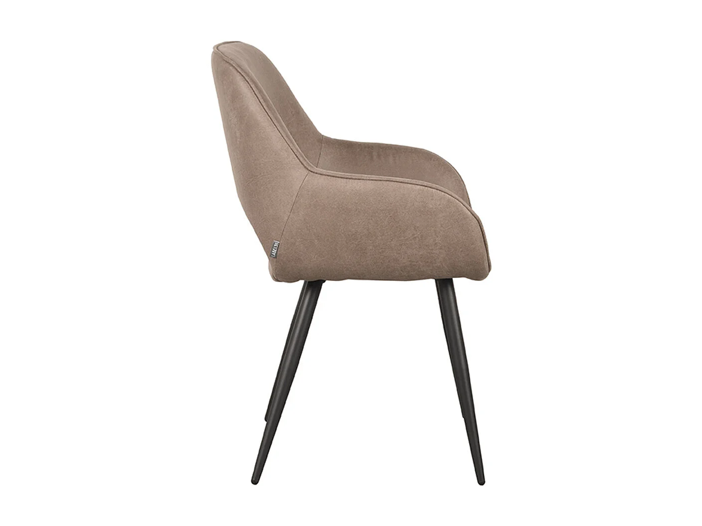 Chaise de salle à manger Fer - Taupe - Micro Suede - lot de 2