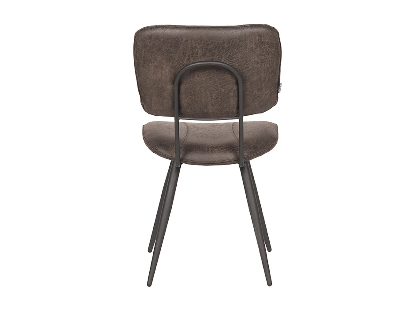 Chaise de salle à manger Fos - Anthracite - Cuir - lot de 2