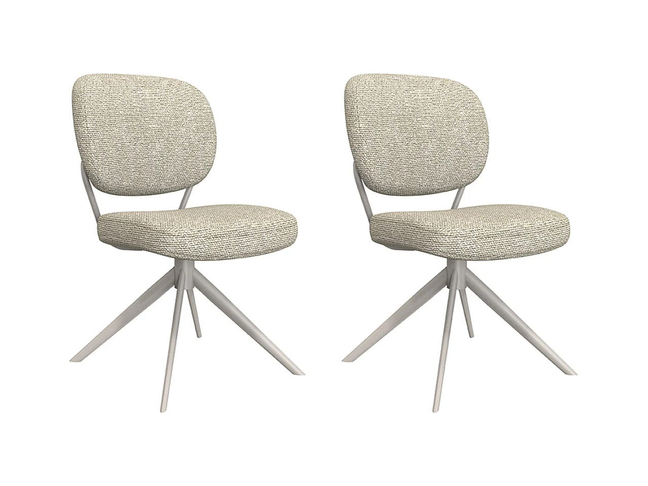 Chaise de salle à manger Geneva - Naturel - Boucle - lot de 2