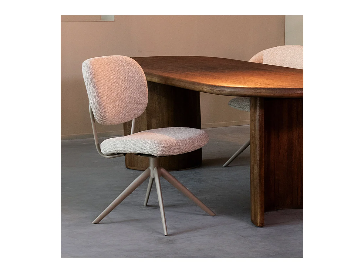 Chaise de salle à manger Geneva - Naturel - Boucle - lot de 2