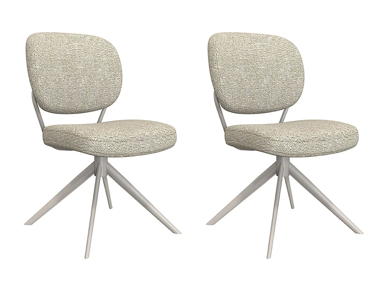 Chaise de salle à manger Geneva - Naturel - Boucle - lot de 2