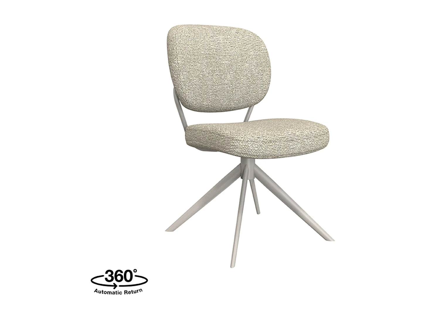 Chaise de salle à manger Geneva - Naturel - Boucle - lot de 2