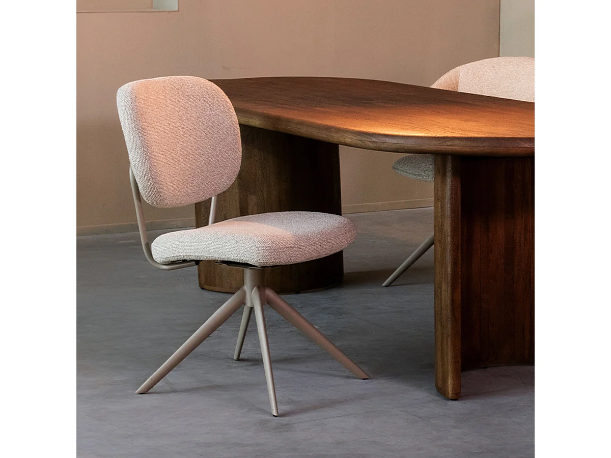 Chaise de salle à manger Geneva - Naturel - Boucle - lot de 2