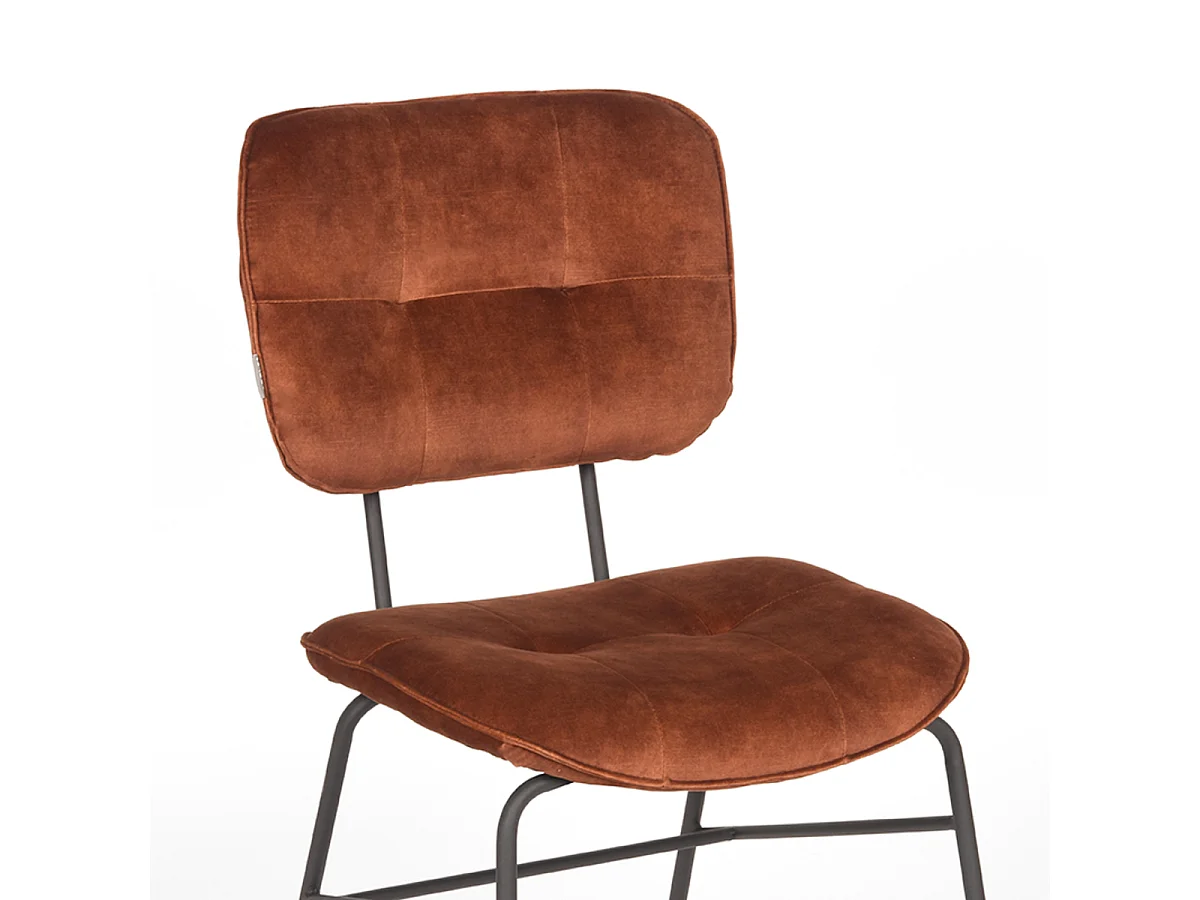 Chaise de salle à manger Dez - Rouille - Velours - lot de 2