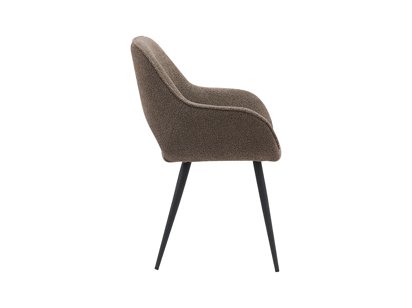 Chaise de salle à manger Fer - Marron - Boucle - lot de 2