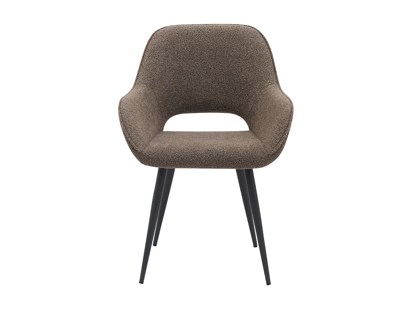 Chaise de salle à manger Fer - Marron - Boucle - lot de 2