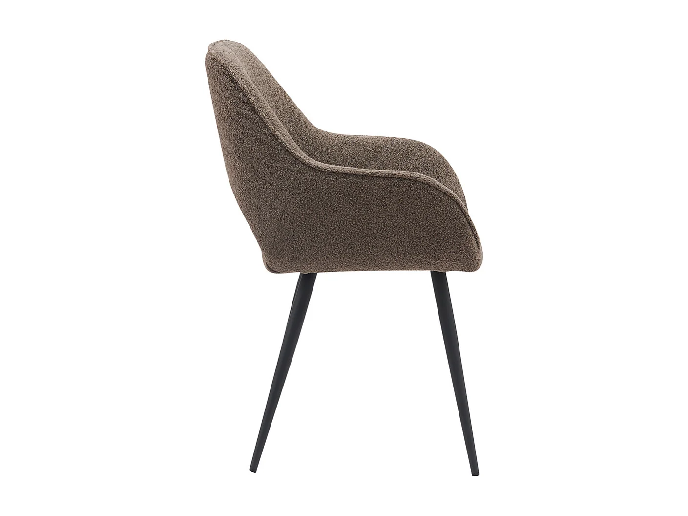 Chaise de salle à manger Fer - Marron - Boucle - lot de 2