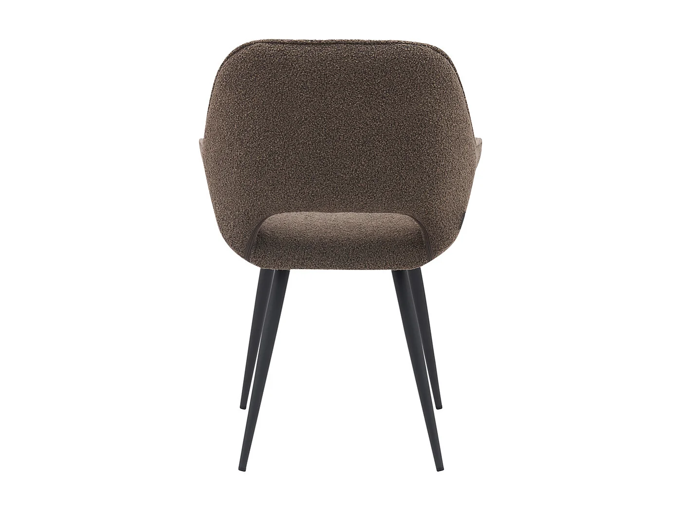 Chaise de salle à manger Fer - Marron - Boucle - lot de 2