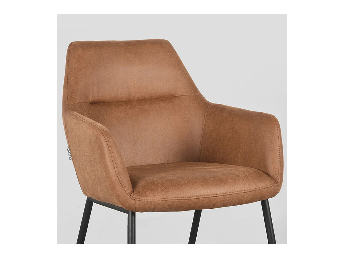 Chaise de salle à manger Lenny - Cognac - Micro Suede - lot de 2