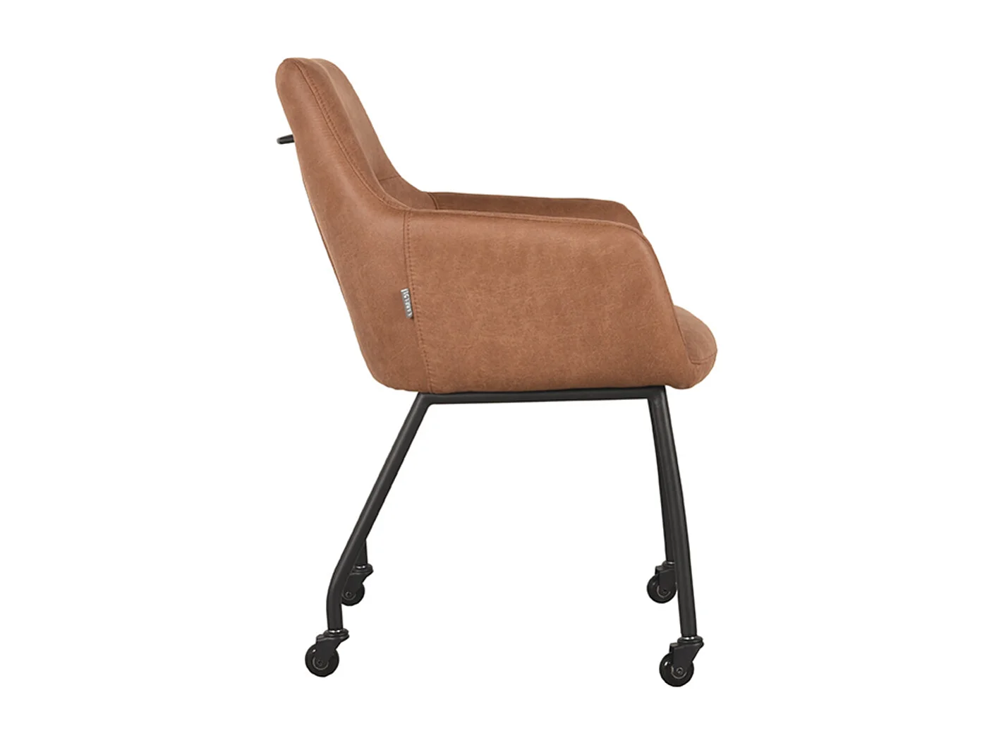 Silla de comedor Lenny - Coñac - Microgamuza - juego de 2