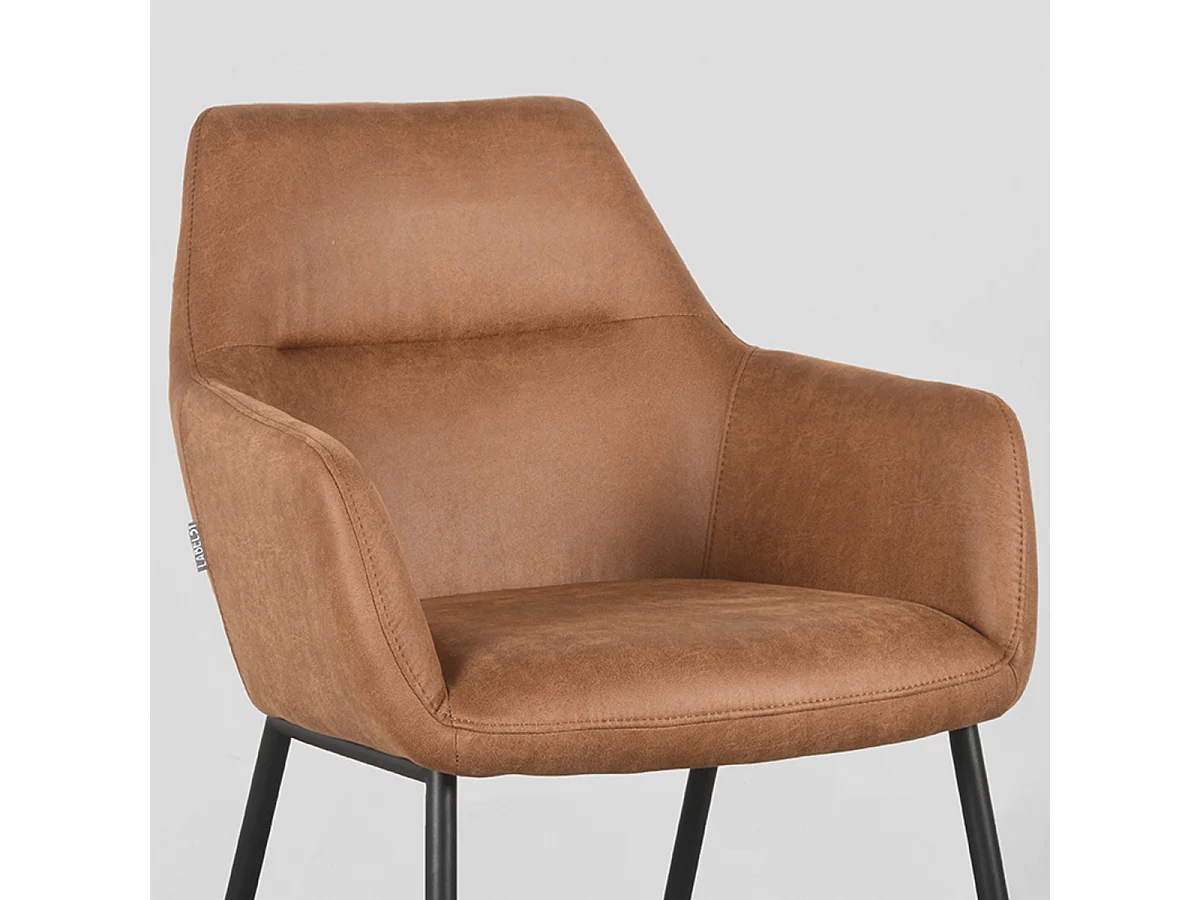 Silla de comedor Lenny - Coñac - Microgamuza - juego de 2