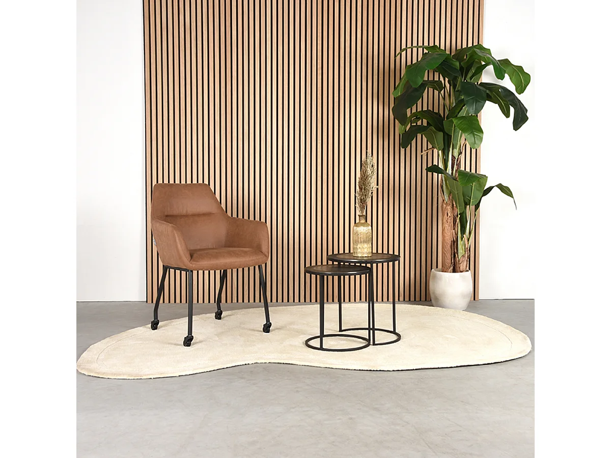 Silla de comedor Lenny - Coñac - Microgamuza - juego de 2