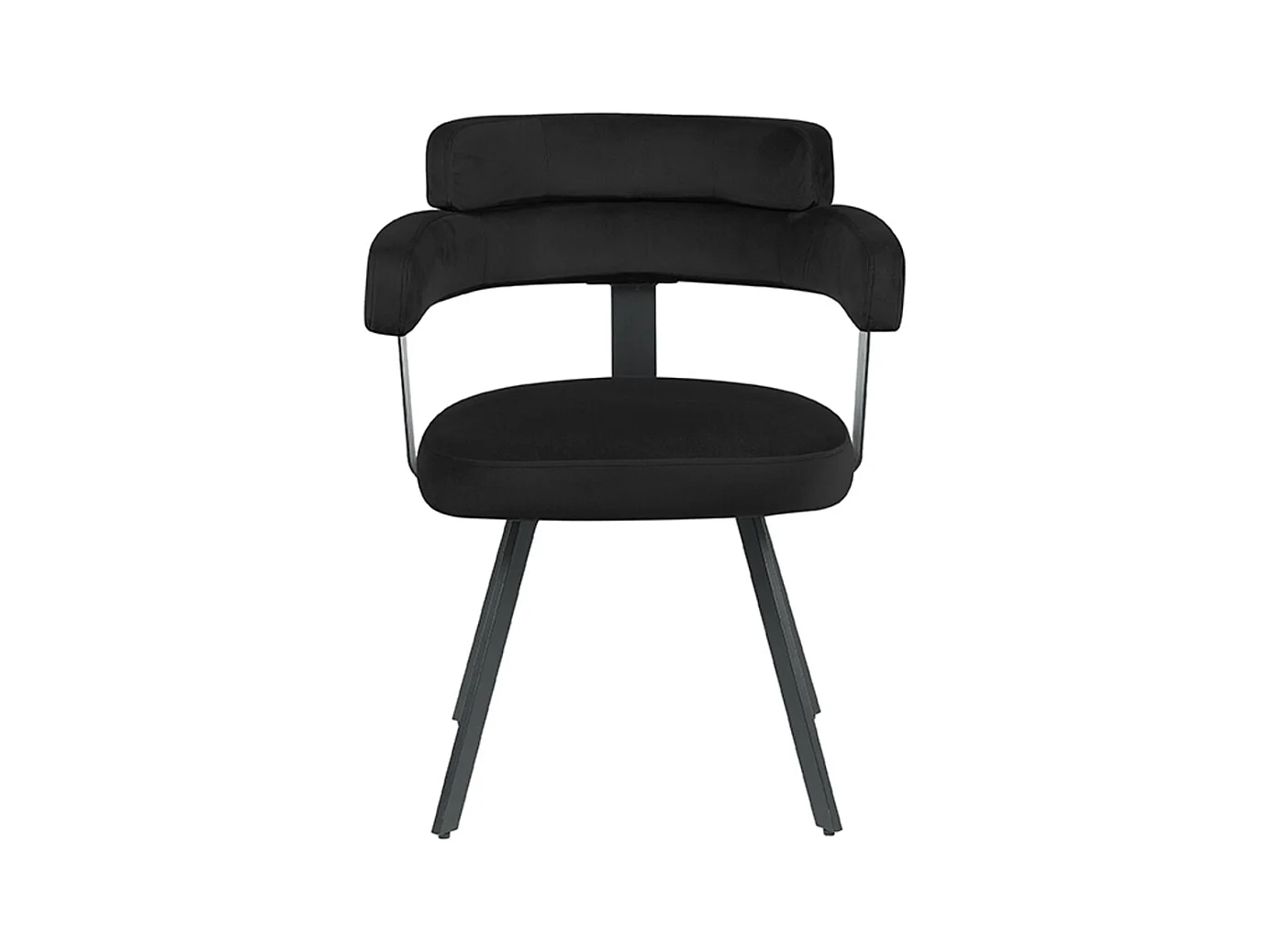 Chaise de salle à manger Bardio - Noir - Velours - Lot de 2