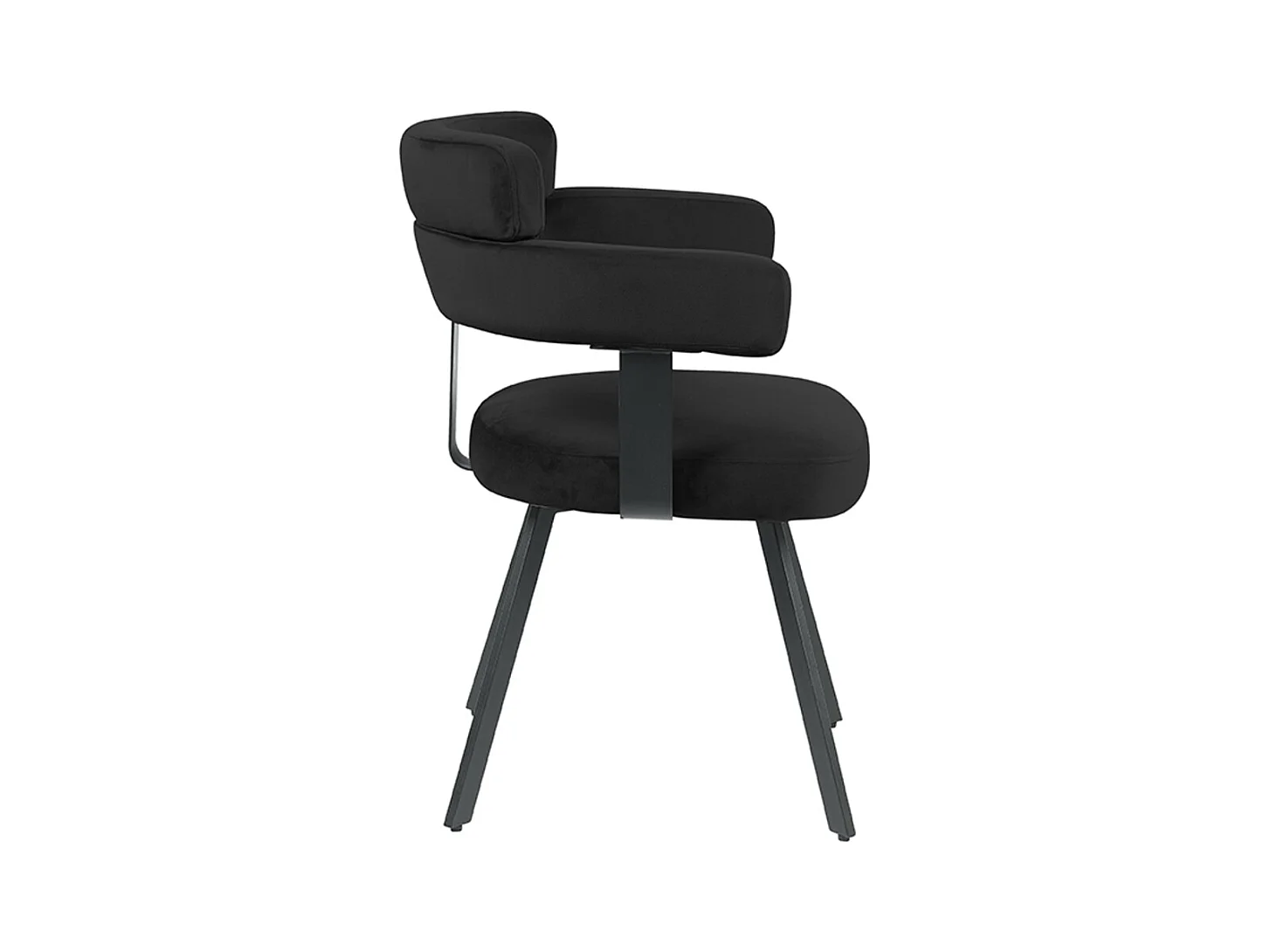 Chaise de salle à manger Bardio - Noir - Velours - Lot de 2