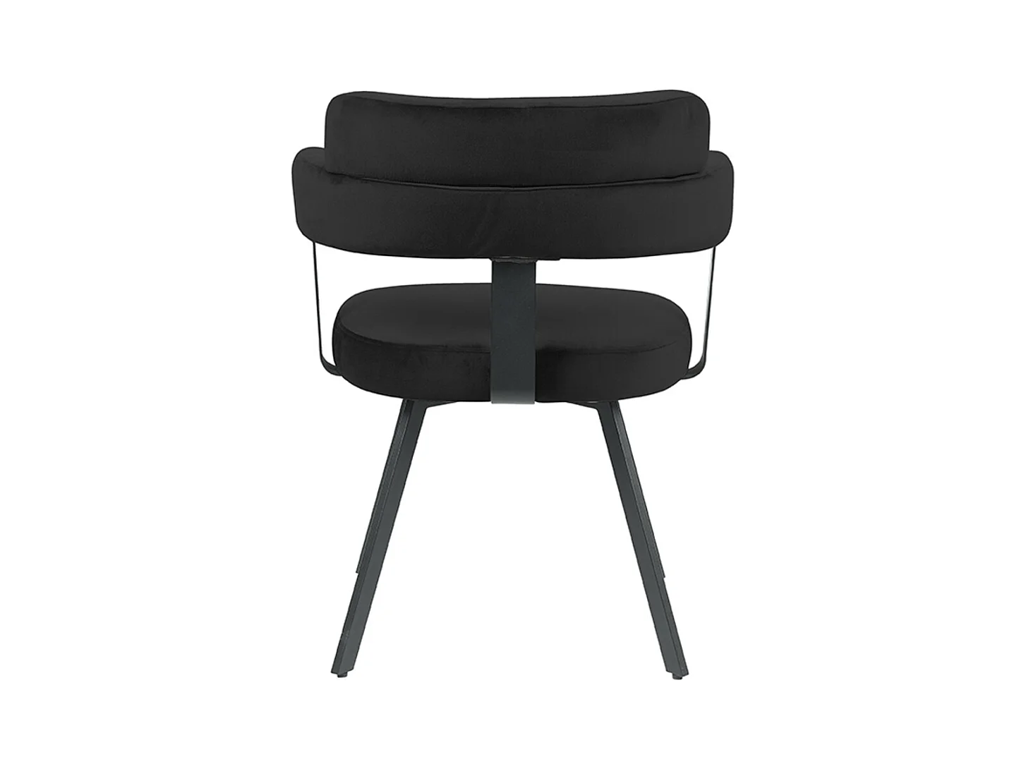 Chaise de salle à manger Bardio - Noir - Velours - Lot de 2