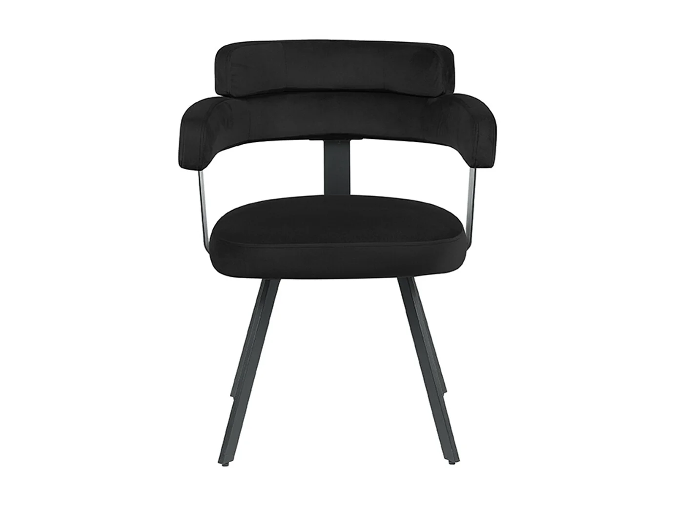 Chaise de salle à manger Bardio - Noir - Velours - Lot de 2