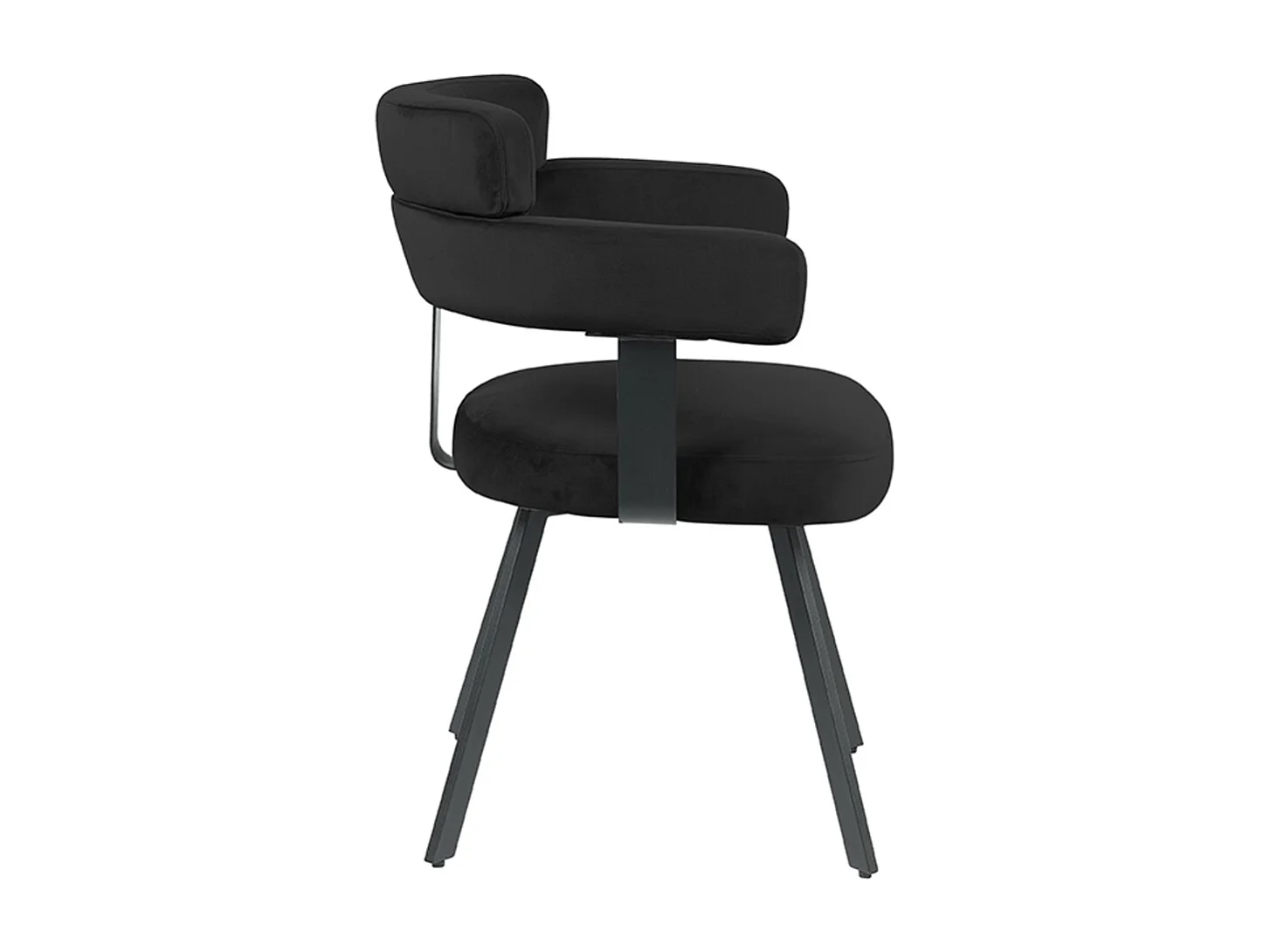 Chaise de salle à manger Bardio - Noir - Velours - Lot de 2