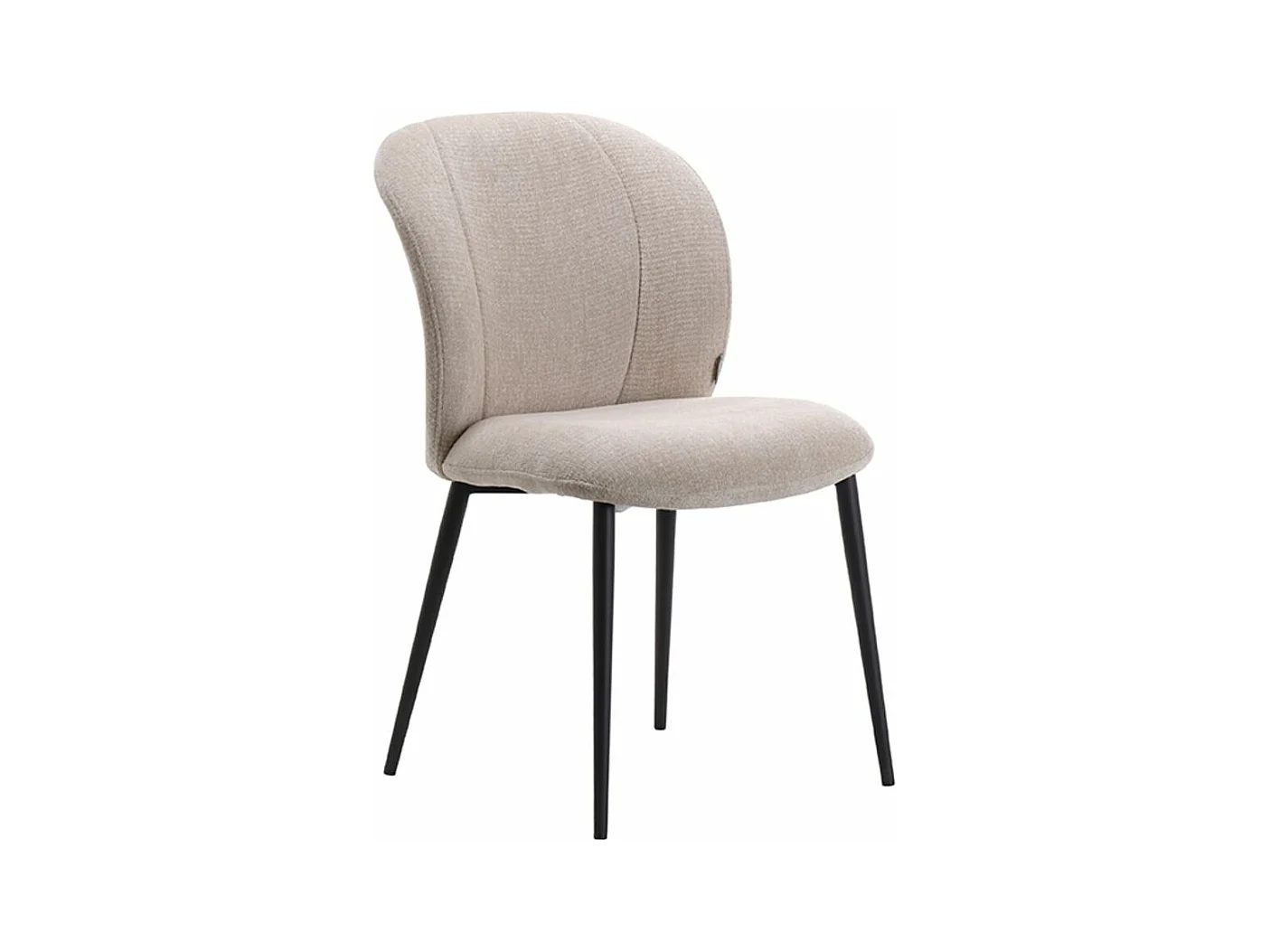 Chaise de salle à manger Vino - Naturel - Tissu - Lot de 2