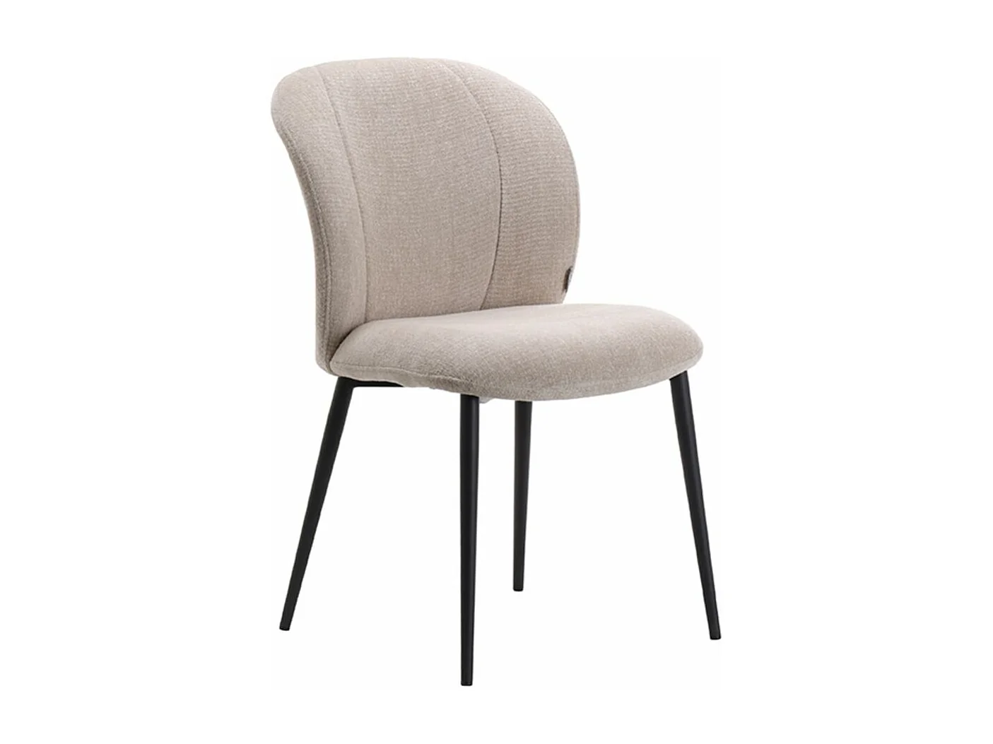 Chaise de salle à manger Vino - Naturel - Tissu - Lot de 2