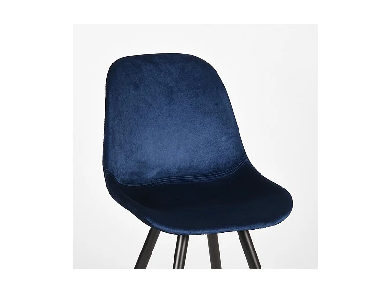 Eetkamerstoel Capri - Blauw - Fluweel - set van 2