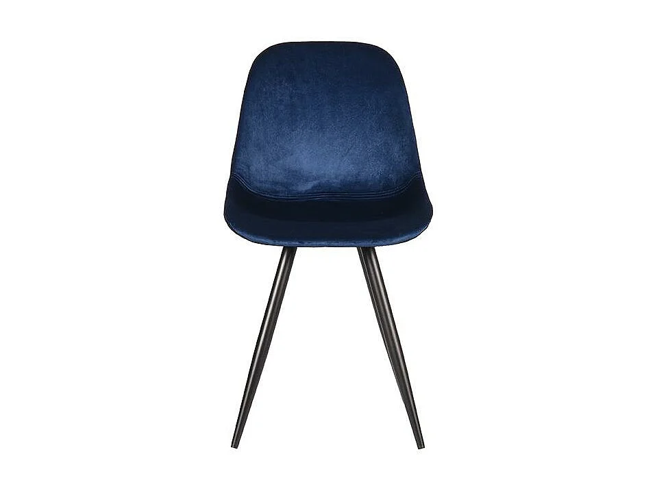 Chaise de salle à manger Capri - Bleu - Velours - Lot de 2