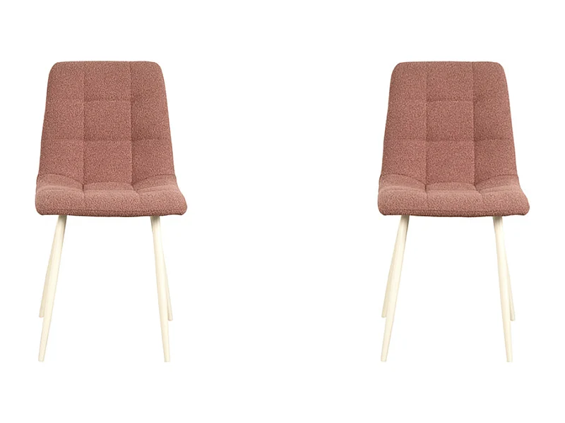 Chaise de salle à manger Nino 54x45x89 cm - Terra - Tissu - Lot de 2