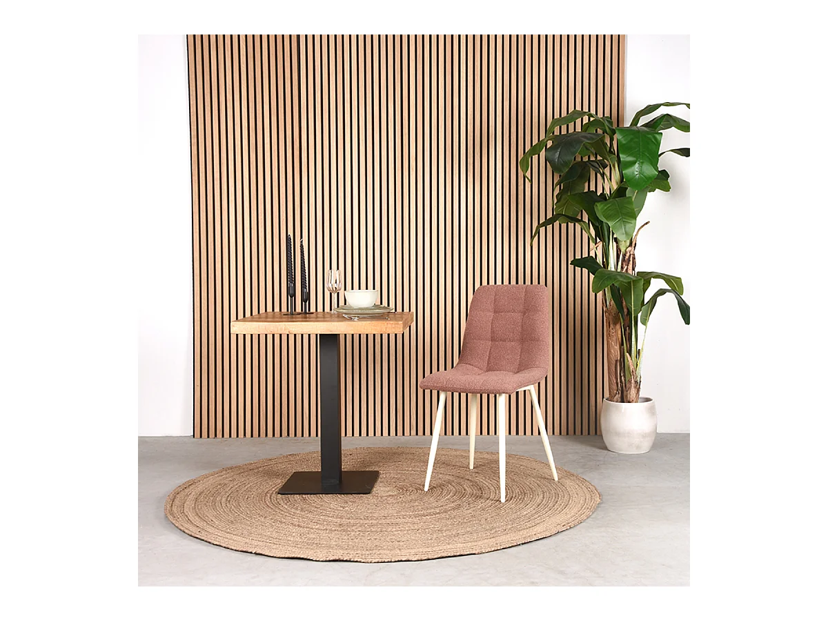 Chaise de salle à manger Nino 54x45x89 cm - Terra - Tissu - Lot de 2