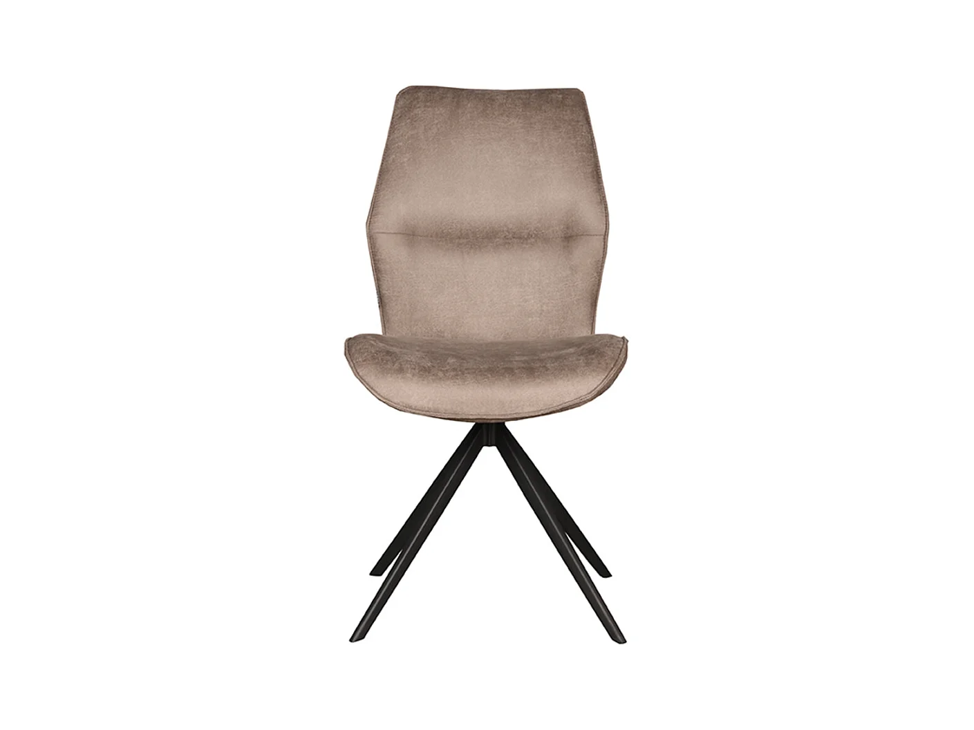 Silla de comedor Comfy - Taupe - Microgamuza - Base negra - 64 x 48 cm - Juego de 2