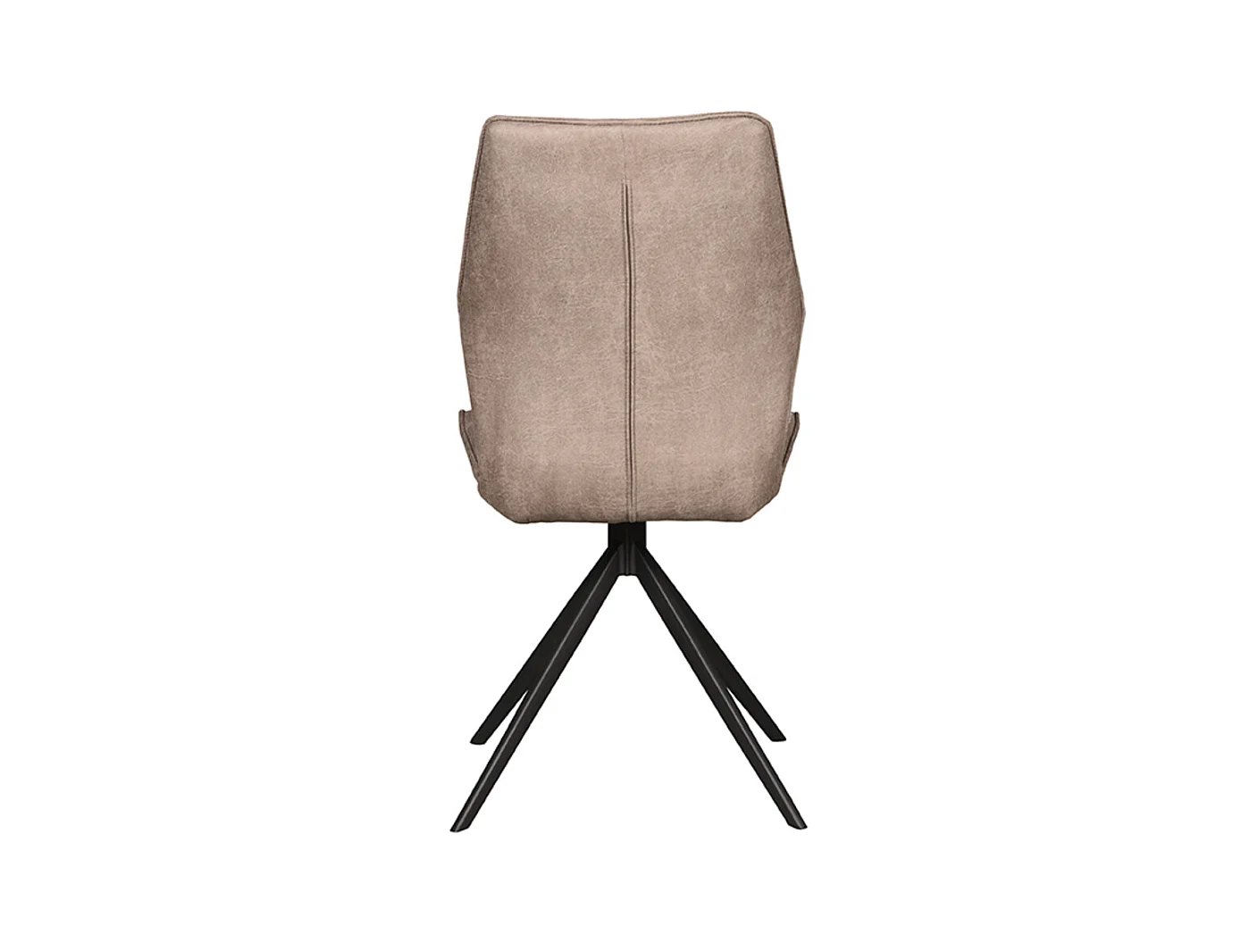 Silla de comedor Comfy - Taupe - Microgamuza - Base negra - 64 x 48 cm - Juego de 2