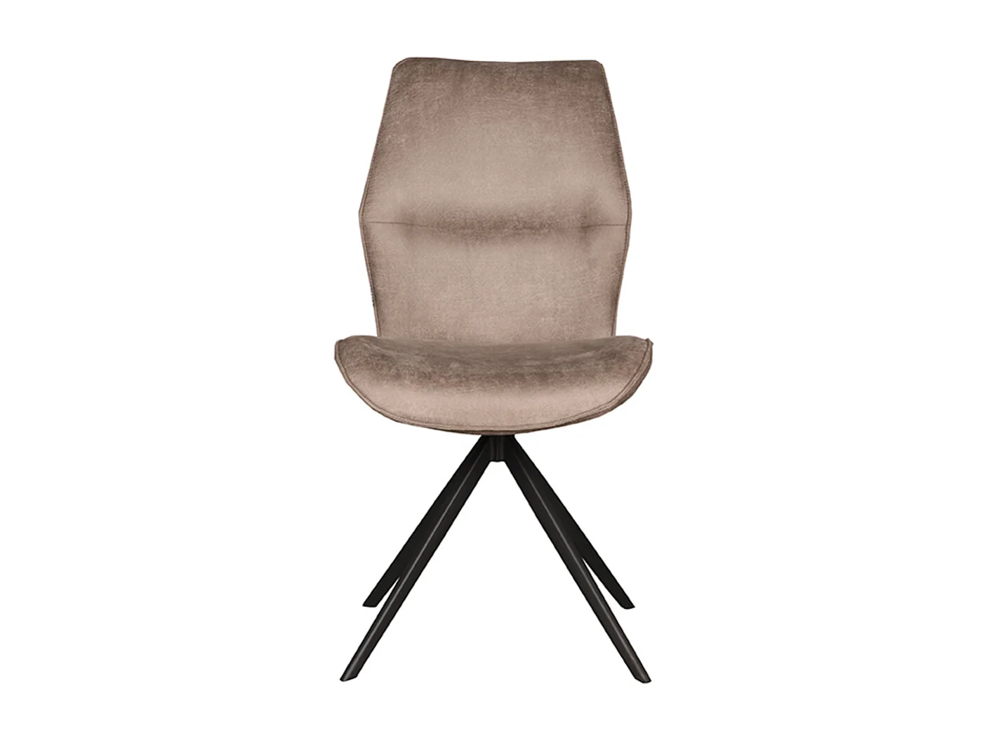 Chaise de salle à manger Comfy - Taupe - Micro Suede - Base noire - 64 x 48 cm - lot de 2