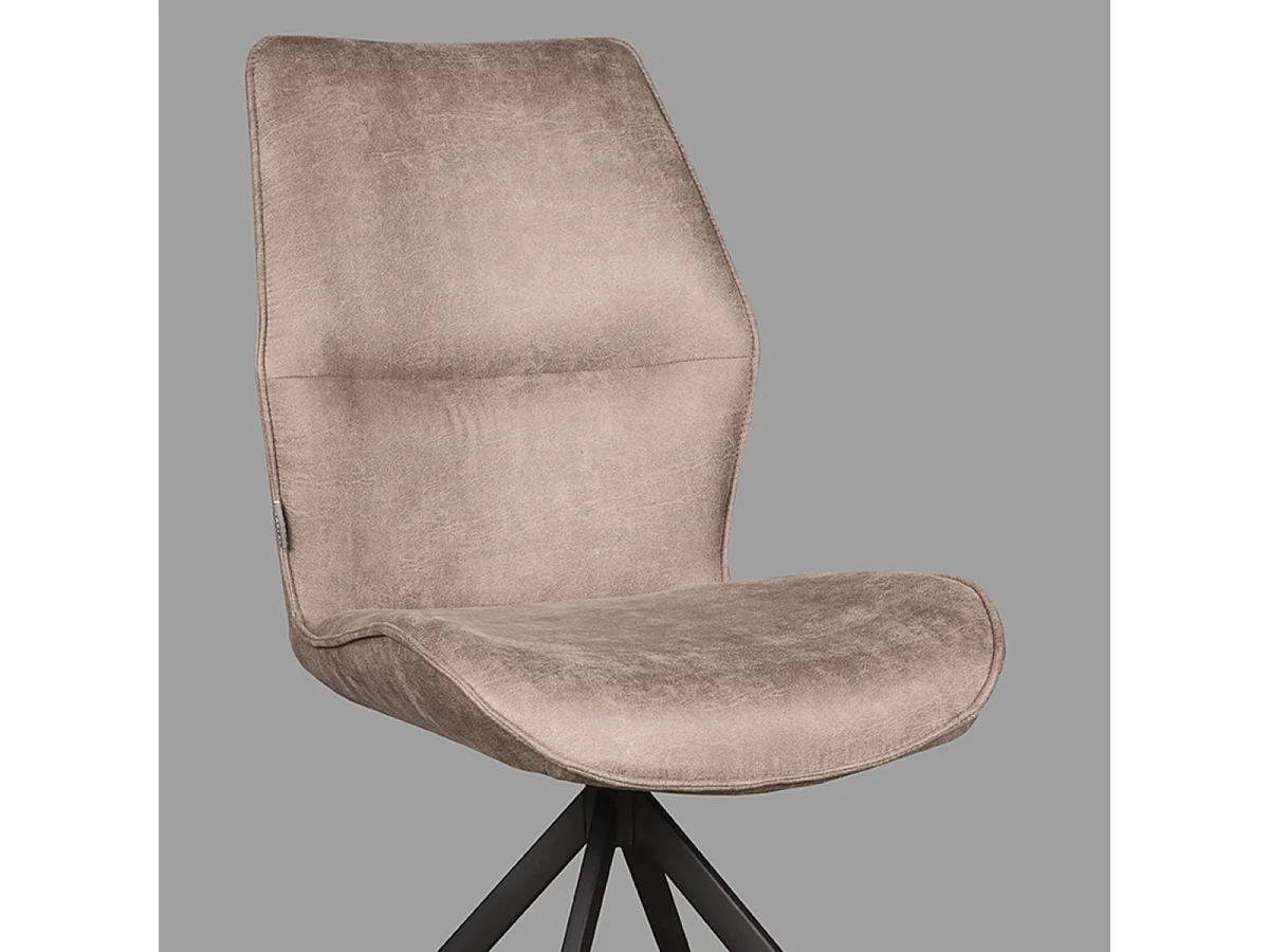 Chaise de salle à manger Comfy - Taupe - Micro Suede - Base noire - 64 x 48 cm - lot de 2