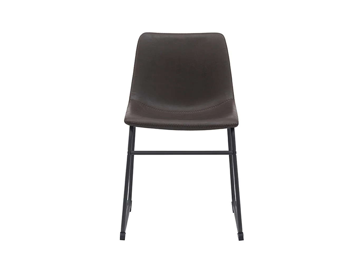 Chaise de salle à manger Risto - Marron foncé - Cuir PU - Lot de 2