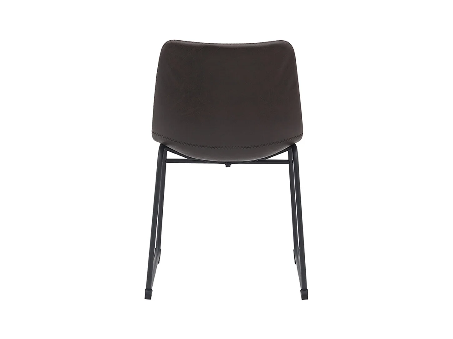 Chaise de salle à manger Risto - Marron foncé - Cuir PU - Lot de 2