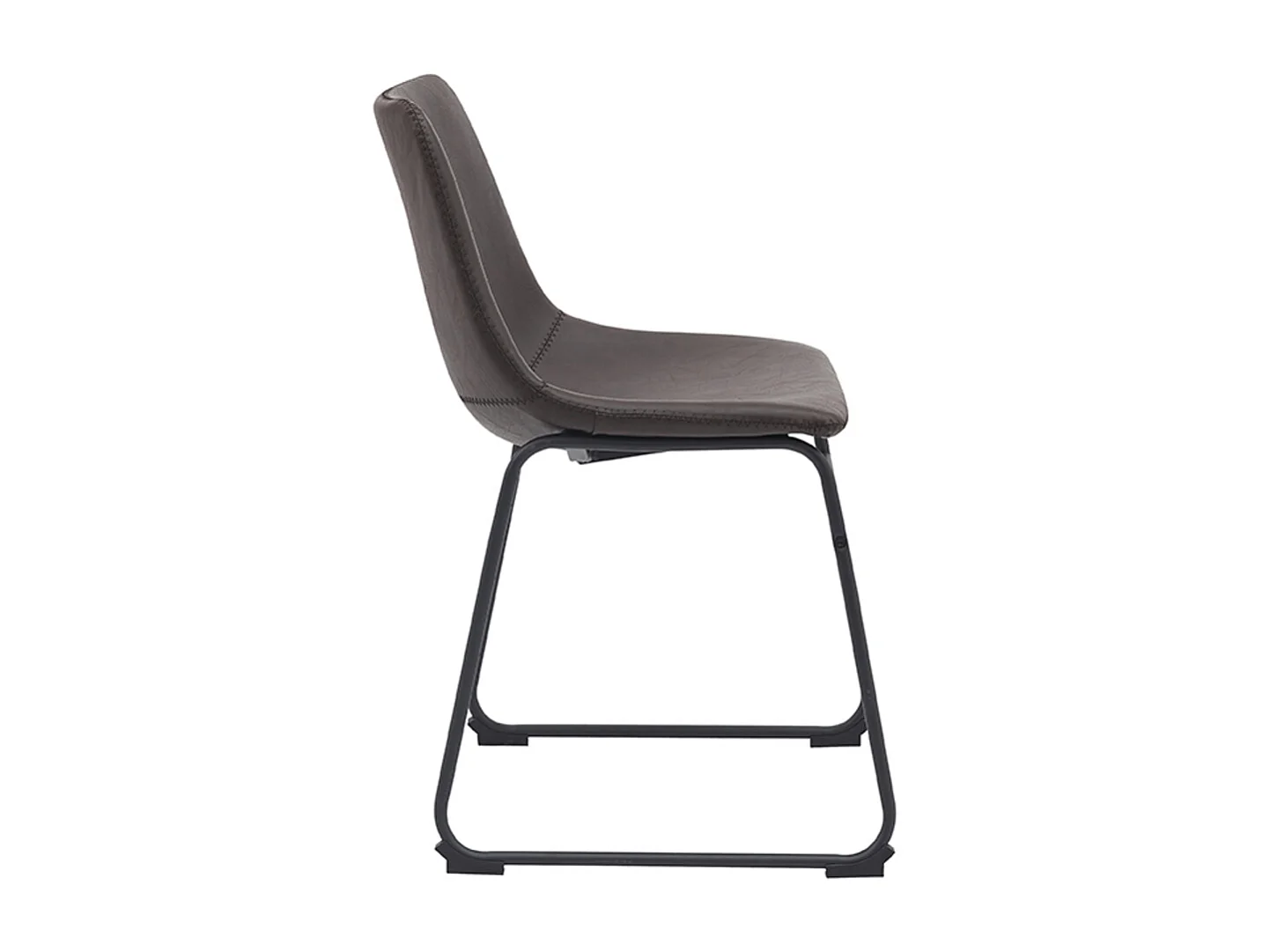 Chaise de salle à manger Risto - Marron foncé - Cuir PU - Lot de 2