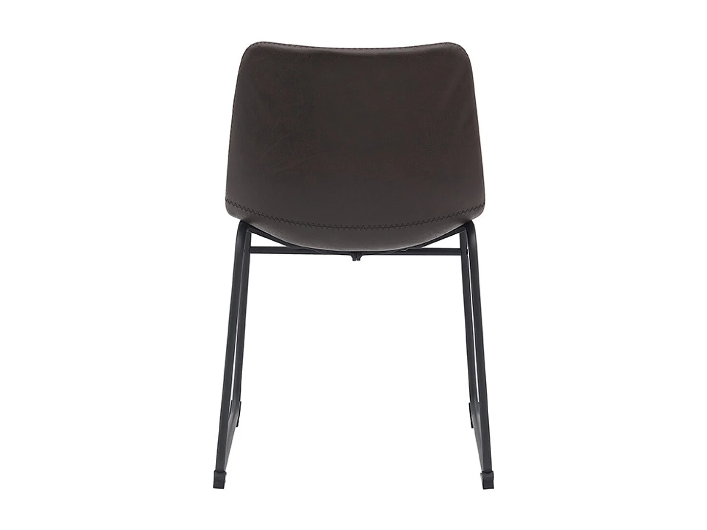 Chaise de salle à manger Risto - Marron foncé - Cuir PU - Lot de 2