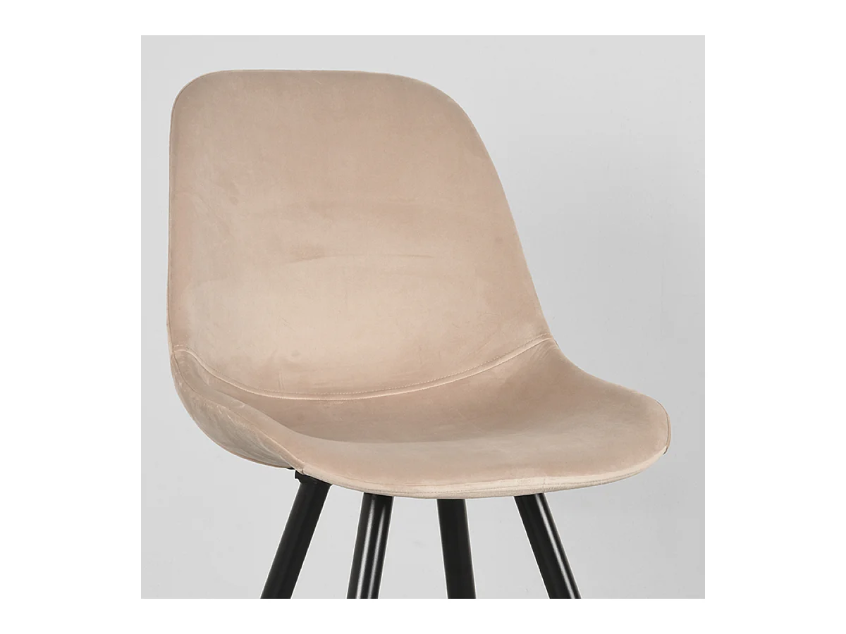 Eetkamerstoel Capri - Zand - Fluweel - set van 2