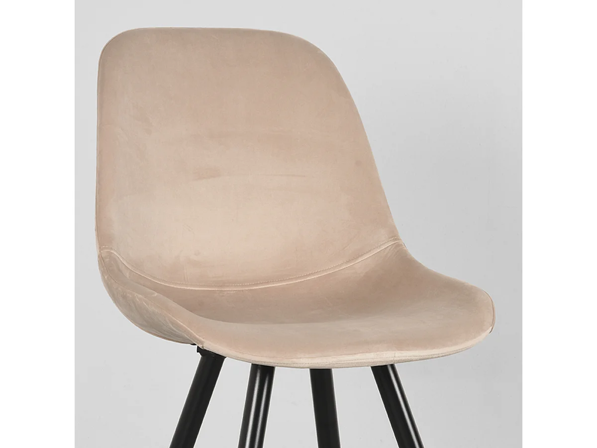 Chaise de salle à manger Capri - Sable - Velours - Lot de 2