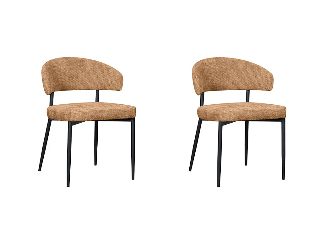 Chaise de salle à manger Bliss - Cognac - Elite - lot de 2