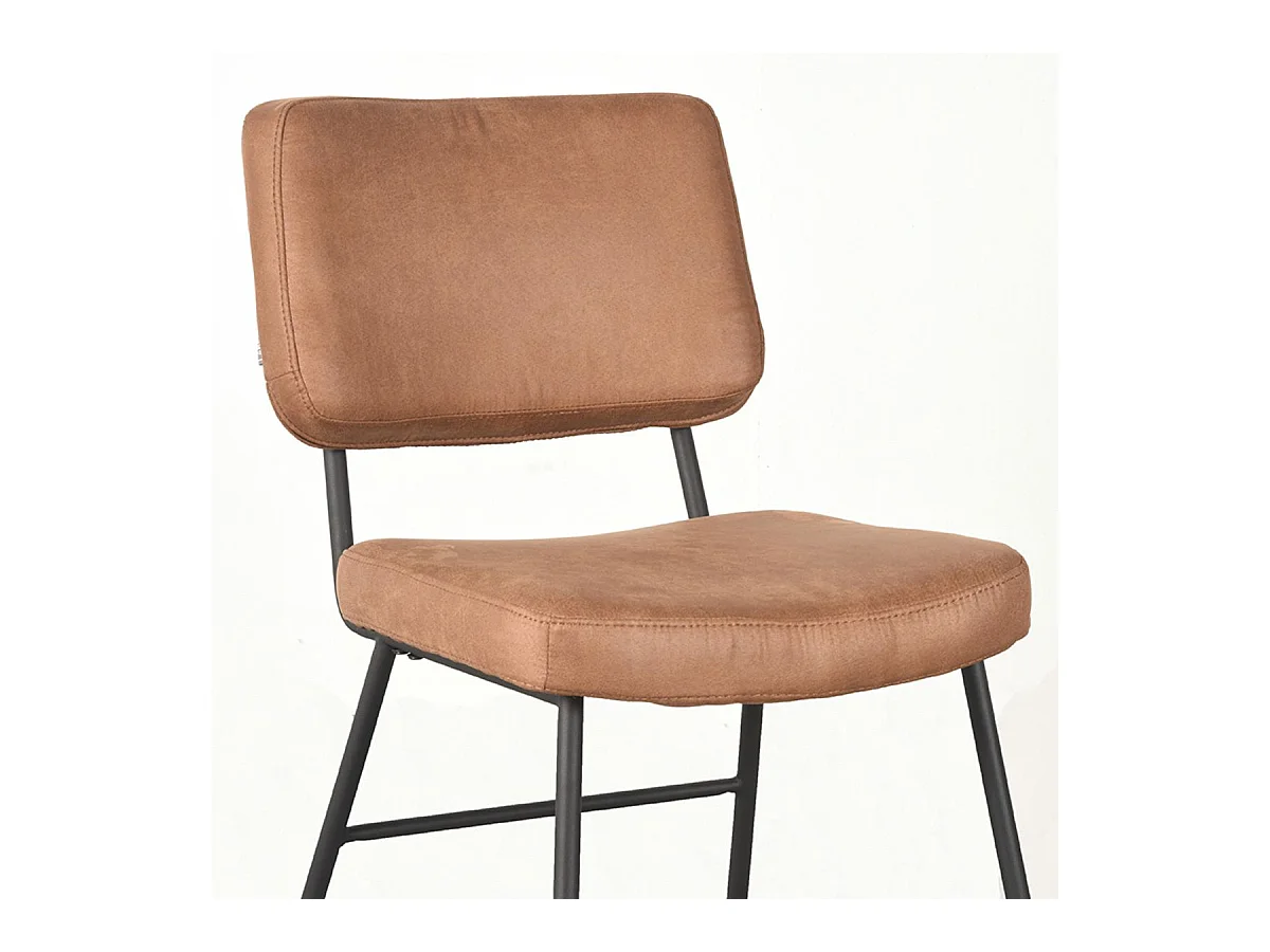 Chaise de salle à manger Noah - Cognac - Microsuède - Lot de 2