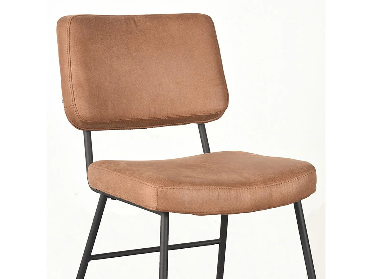 Chaise de salle à manger Noah - Cognac - Microsuède - Lot de 2