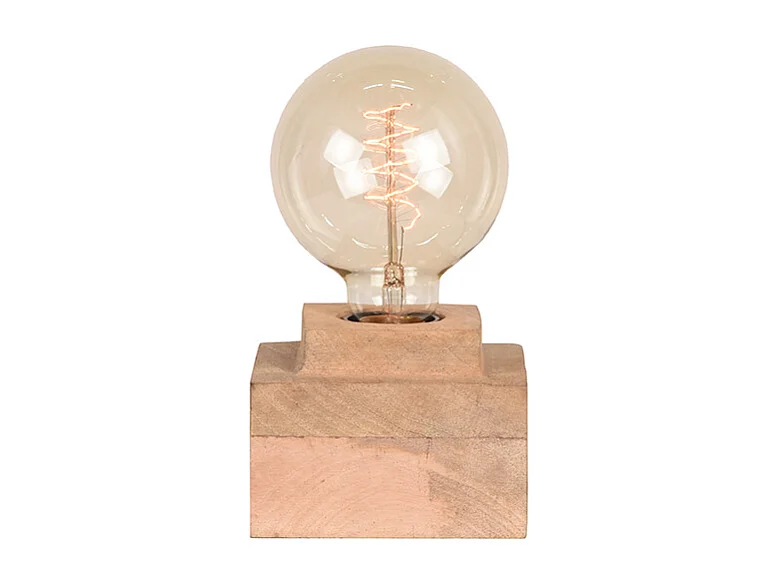 Lampe de table Block - Brut - Bois de manguier