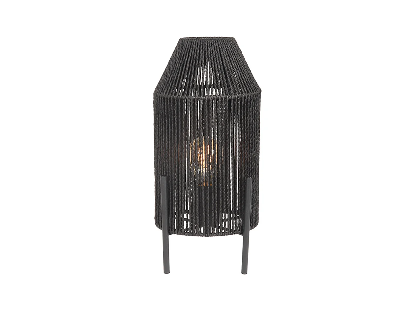 Lampe de table Ibiza - Noir - 18x18x35 cm