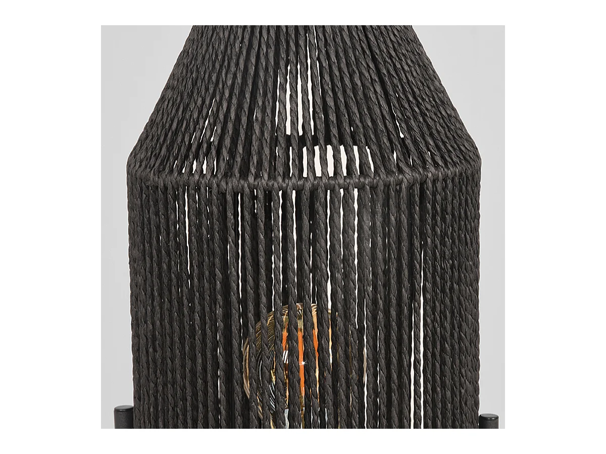 Lampe de table Ibiza - Noir - 18x18x35 cm