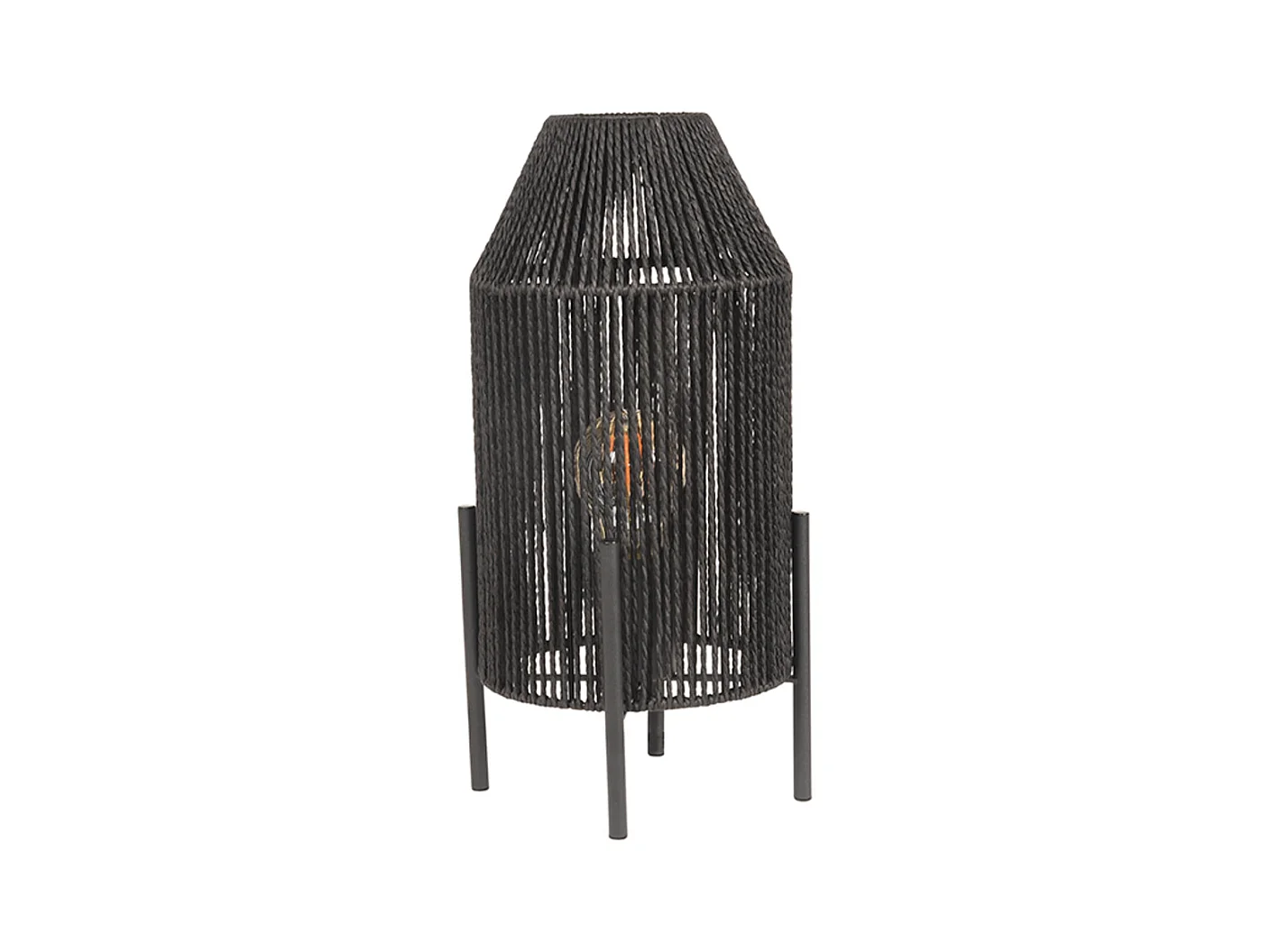 Lámpara de mesa Ibiza - Negra - 18x18x35 cm